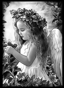 Ангел девочка - картинки для гравировки